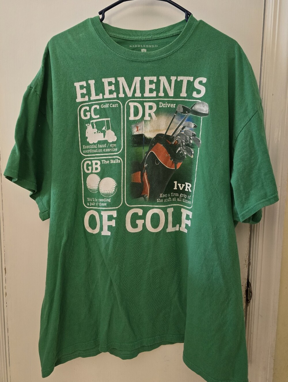 Men's Saddlebred Elements of Golf T-Shirt, Green, Size XL